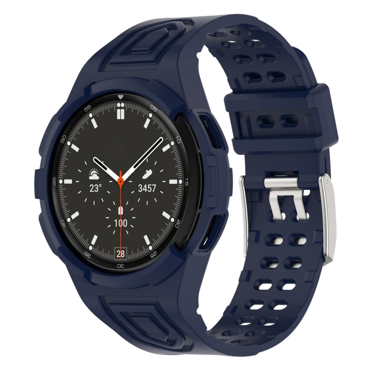 สายสมาร์ทวอทช์ Armor TPU แบบบัคเคิลเข็มคู่แบบบูรณาการ สำหรับ Samsung Galaxy Watch4 40 มม., สำหรับ Samsung Galaxy Watch4 Classic 46 มม.