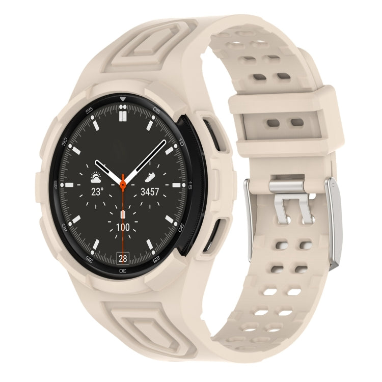สายสมาร์ทวอทช์ Armor TPU แบบบัคเคิลเข็มคู่แบบบูรณาการ สำหรับ Samsung Galaxy Watch4 40 มม., สำหรับ Samsung Galaxy Watch4 Classic 46 มม.