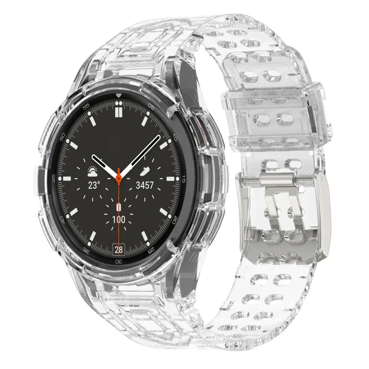 สายสมาร์ทวอทช์ Armor TPU แบบบัคเคิลเข็มคู่แบบบูรณาการ สำหรับ Samsung Galaxy Watch4 40 มม., สำหรับ Samsung Galaxy Watch4 Classic 46 มม.