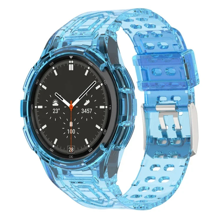 สายสมาร์ทวอทช์ Armor TPU แบบบัคเคิลเข็มคู่แบบบูรณาการ สำหรับ Samsung Galaxy Watch4 40 มม., สำหรับ Samsung Galaxy Watch4 Classic 46 มม.