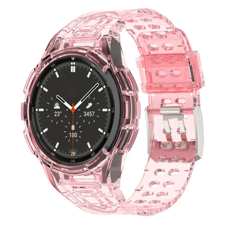 สายสมาร์ทวอทช์ Armor TPU แบบบัคเคิลเข็มคู่แบบบูรณาการ สำหรับ Samsung Galaxy Watch4 40 มม., สำหรับ Samsung Galaxy Watch4 Classic 46 มม.