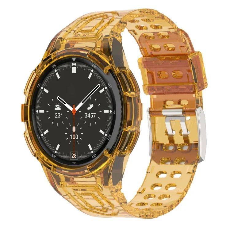 สายสมาร์ทวอทช์ Armor TPU แบบบัคเคิลเข็มคู่แบบบูรณาการ สำหรับ Samsung Galaxy Watch4 40 มม., สำหรับ Samsung Galaxy Watch4 Classic 46 มม.