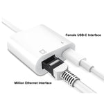 ENKAY Hat-Prince 2 in 1 RJ45 อีเธอร์เน็ต LAN, Type-C, 8 Pin