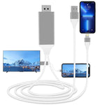 สายแปลง 2 เมตร 1080P 8 พิน เป็น HDMI, รองรับอะแดปเตอร์ iPhone เป็น HDMI, 8 พิน