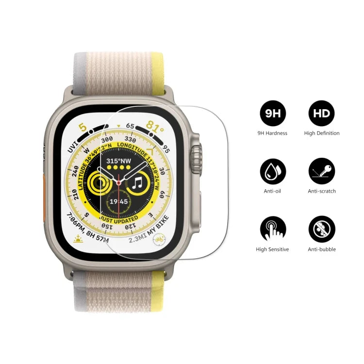 ฟิล์มกระจกนิรภัย 9H หนา 0.2 มม. ENKAY สำหรับ Apple Watch Ultra 1 / 2 / 3 49 มม., 1 ชิ้น, 2 ชิ้น, 5 ชิ้น, 10 ชิ้น