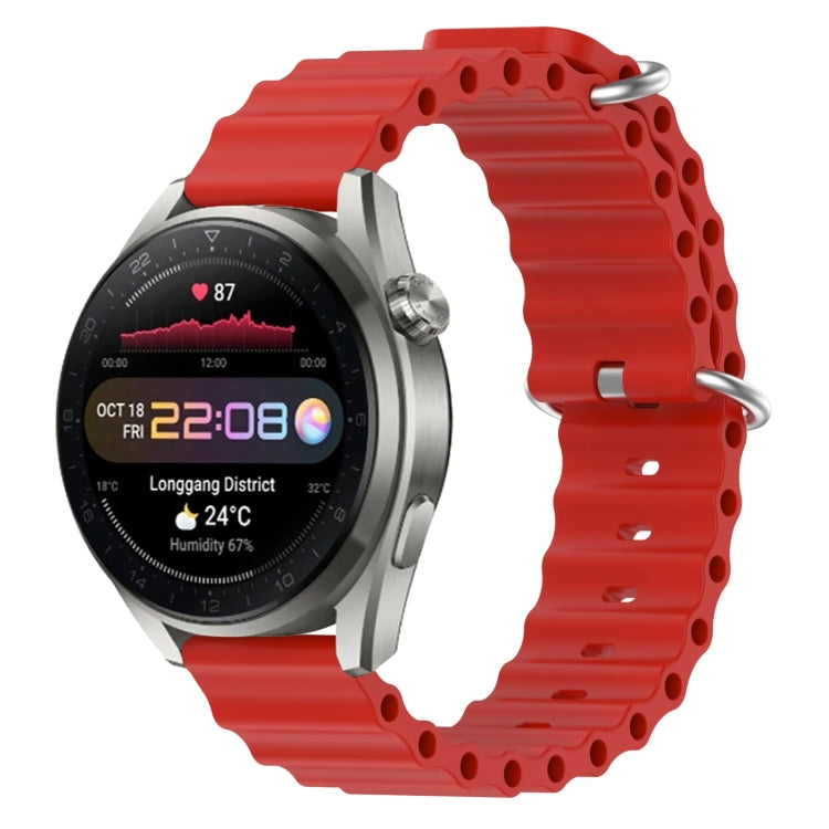 22mm Ocean Style Silicone Solid Color Watch Band, For Huawei Watch 3 Pro New