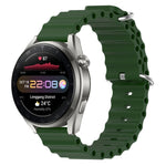 22mm Ocean Style Silicone Solid Color Watch Band, For Huawei Watch 3 Pro New