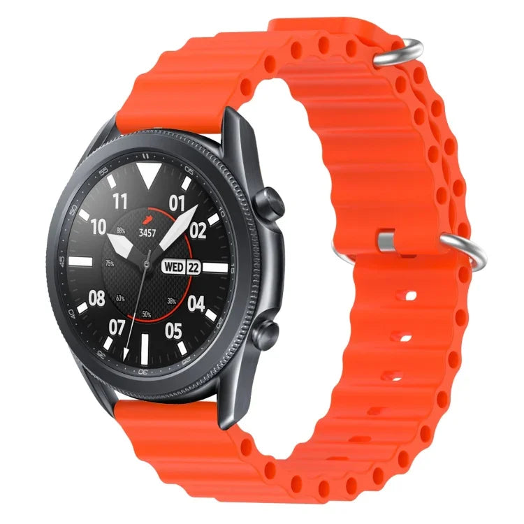 สายรัดข้อมือซิลิโคนสีพื้นสไตล์มหาสมุทร 22mm สำหรับ Samsung Galaxy Watch3 45mm, สำหรับ Samsung Galaxy Watch 46mm, สำหรับ Samsung Gear S3 Classic, สำหรับ Samsung Gear S3 Frontier