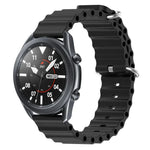 สายรัดข้อมือซิลิโคนสีพื้นสไตล์มหาสมุทร 22mm สำหรับ Samsung Galaxy Watch3 45mm, สำหรับ Samsung Galaxy Watch 46mm, สำหรับ Samsung Gear S3 Classic, สำหรับ Samsung Gear S3 Frontier