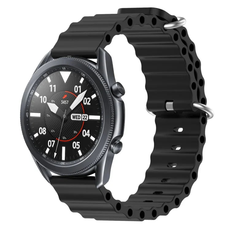 สายรัดข้อมือซิลิโคนสีพื้นสไตล์มหาสมุทร 22mm สำหรับ Samsung Galaxy Watch3 45mm, สำหรับ Samsung Galaxy Watch 46mm, สำหรับ Samsung Gear S3 Classic, สำหรับ Samsung Gear S3 Frontier