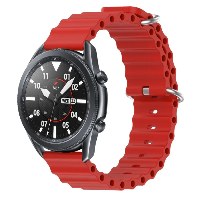 สายรัดข้อมือซิลิโคนสีพื้นสไตล์มหาสมุทร 22mm สำหรับ Samsung Galaxy Watch3 45mm, สำหรับ Samsung Galaxy Watch 46mm, สำหรับ Samsung Gear S3 Classic, สำหรับ Samsung Gear S3 Frontier