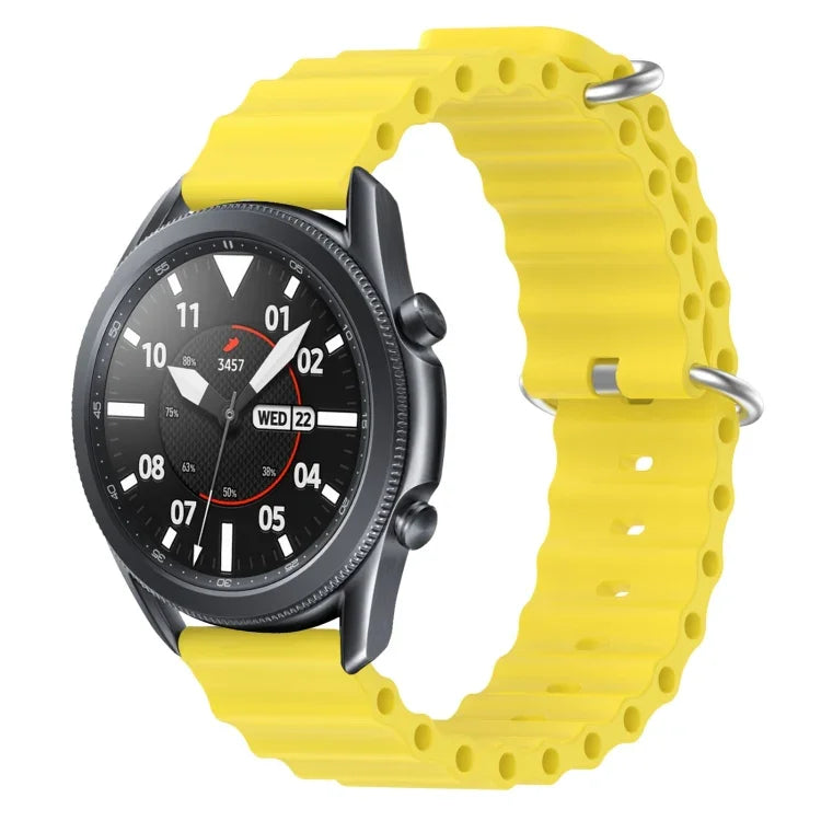 สายรัดข้อมือซิลิโคนสีพื้นสไตล์มหาสมุทร 22mm สำหรับ Samsung Galaxy Watch3 45mm, สำหรับ Samsung Galaxy Watch 46mm, สำหรับ Samsung Gear S3 Classic, สำหรับ Samsung Gear S3 Frontier