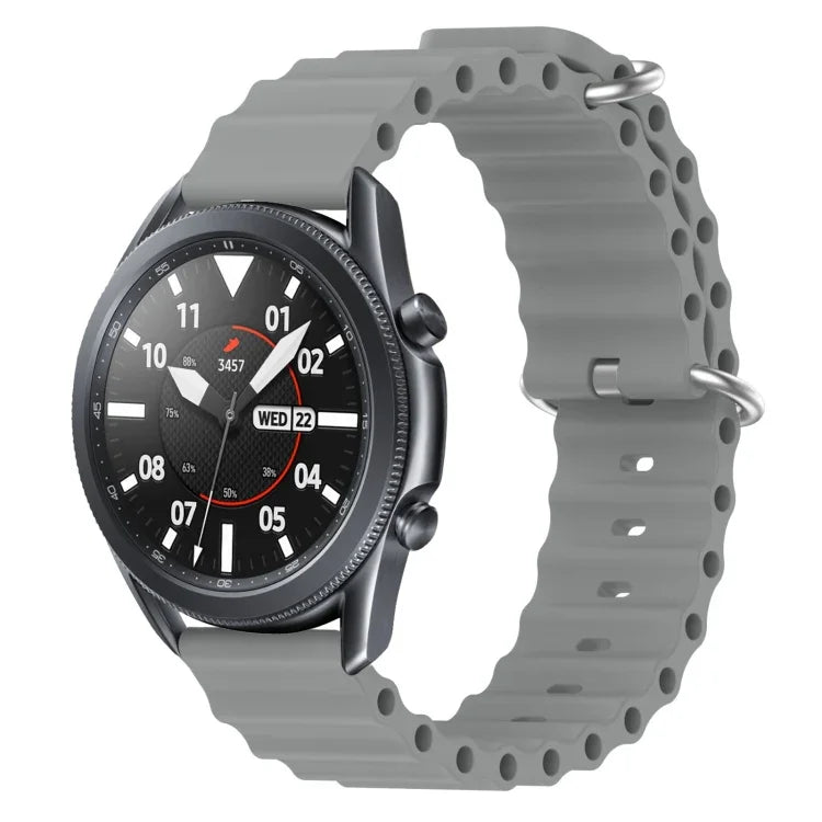 สายรัดข้อมือซิลิโคนสีพื้นสไตล์มหาสมุทร 22mm สำหรับ Samsung Galaxy Watch3 45mm, สำหรับ Samsung Galaxy Watch 46mm, สำหรับ Samsung Gear S3 Classic, สำหรับ Samsung Gear S3 Frontier