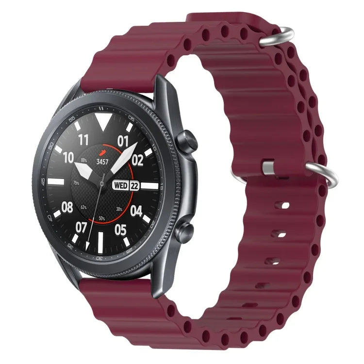 สายรัดข้อมือซิลิโคนสีพื้นสไตล์มหาสมุทร 22mm สำหรับ Samsung Galaxy Watch3 45mm, สำหรับ Samsung Galaxy Watch 46mm, สำหรับ Samsung Gear S3 Classic, สำหรับ Samsung Gear S3 Frontier