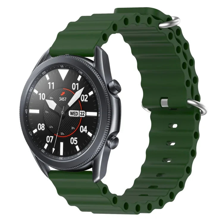 สายรัดข้อมือซิลิโคนสีพื้นสไตล์มหาสมุทร 22mm สำหรับ Samsung Galaxy Watch3 45mm, สำหรับ Samsung Galaxy Watch 46mm, สำหรับ Samsung Gear S3 Classic, สำหรับ Samsung Gear S3 Frontier