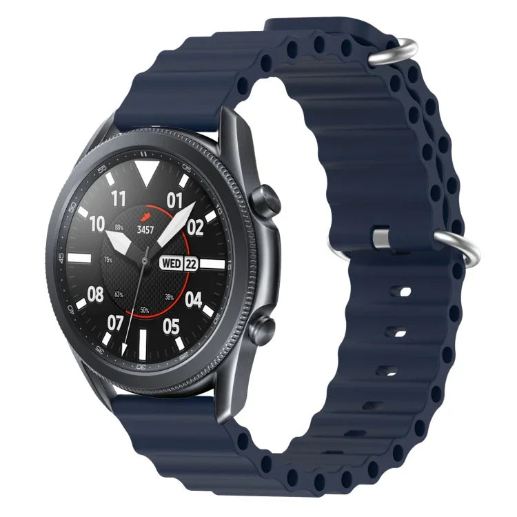 สายรัดข้อมือซิลิโคนสีพื้นสไตล์มหาสมุทร 22mm สำหรับ Samsung Galaxy Watch3 45mm, สำหรับ Samsung Galaxy Watch 46mm, สำหรับ Samsung Gear S3 Classic, สำหรับ Samsung Gear S3 Frontier