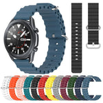สายรัดข้อมือซิลิโคนสีพื้นสไตล์มหาสมุทร 22mm สำหรับ Samsung Galaxy Watch3 45mm, สำหรับ Samsung Galaxy Watch 46mm, สำหรับ Samsung Gear S3 Classic, สำหรับ Samsung Gear S3 Frontier