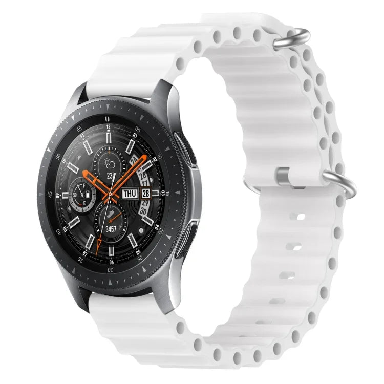 สายรัดข้อมือซิลิโคนสีพื้นสไตล์มหาสมุทร 22mm สำหรับ Samsung Galaxy Watch3 45mm, สำหรับ Samsung Galaxy Watch 46mm, สำหรับ Samsung Gear S3 Classic, สำหรับ Samsung Gear S3 Frontier