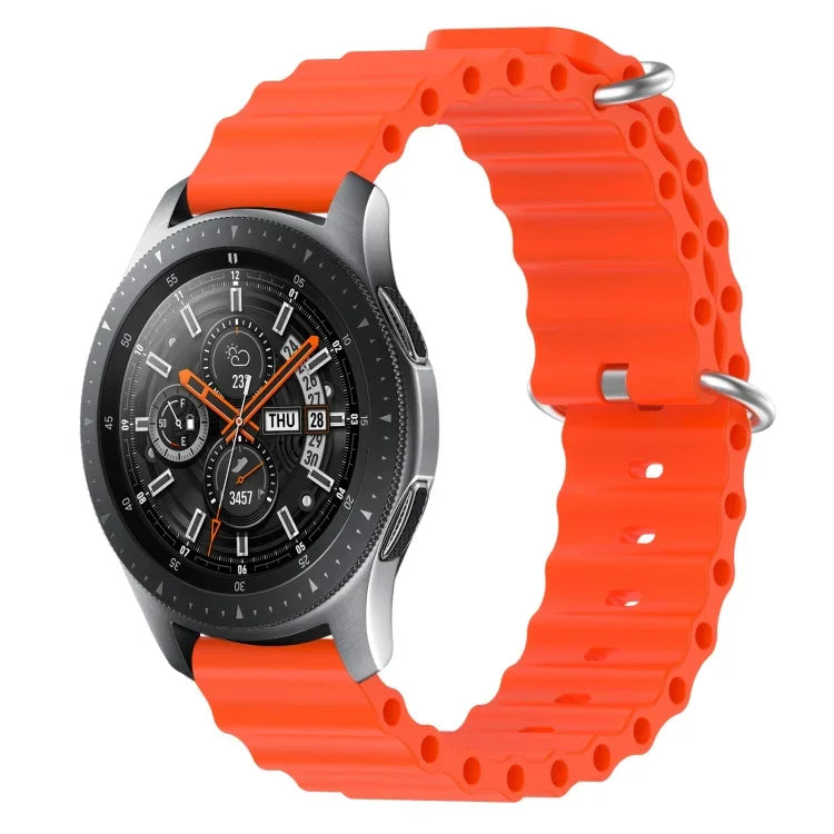 สายรัดข้อมือซิลิโคนสีพื้นสไตล์มหาสมุทร 22mm สำหรับ Samsung Galaxy Watch3 45mm, สำหรับ Samsung Galaxy Watch 46mm, สำหรับ Samsung Gear S3 Classic, สำหรับ Samsung Gear S3 Frontier