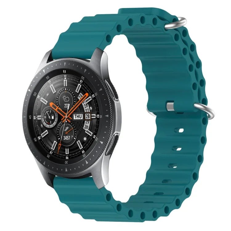 สายรัดข้อมือซิลิโคนสีพื้นสไตล์มหาสมุทร 22mm สำหรับ Samsung Galaxy Watch3 45mm, สำหรับ Samsung Galaxy Watch 46mm, สำหรับ Samsung Gear S3 Classic, สำหรับ Samsung Gear S3 Frontier