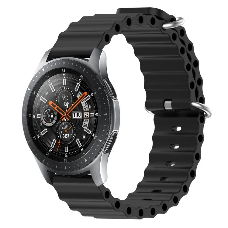 สายรัดข้อมือซิลิโคนสีพื้นสไตล์มหาสมุทร 22mm สำหรับ Samsung Galaxy Watch3 45mm, สำหรับ Samsung Galaxy Watch 46mm, สำหรับ Samsung Gear S3 Classic, สำหรับ Samsung Gear S3 Frontier