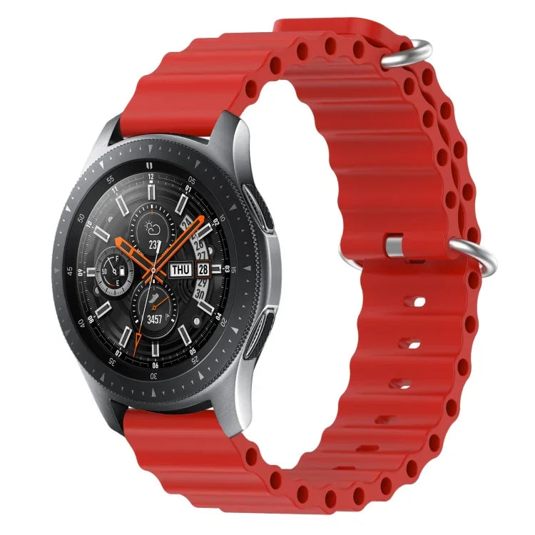 สายรัดข้อมือซิลิโคนสีพื้นสไตล์มหาสมุทร 22mm สำหรับ Samsung Galaxy Watch3 45mm, สำหรับ Samsung Galaxy Watch 46mm, สำหรับ Samsung Gear S3 Classic, สำหรับ Samsung Gear S3 Frontier