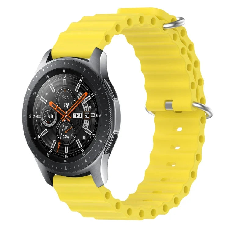สายรัดข้อมือซิลิโคนสีพื้นสไตล์มหาสมุทร 22mm สำหรับ Samsung Galaxy Watch3 45mm, สำหรับ Samsung Galaxy Watch 46mm, สำหรับ Samsung Gear S3 Classic, สำหรับ Samsung Gear S3 Frontier