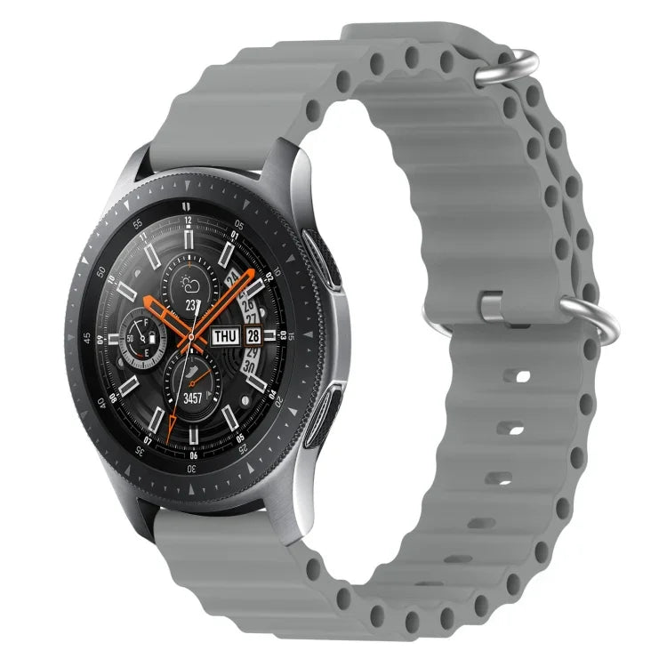 สายรัดข้อมือซิลิโคนสีพื้นสไตล์มหาสมุทร 22mm สำหรับ Samsung Galaxy Watch3 45mm, สำหรับ Samsung Galaxy Watch 46mm, สำหรับ Samsung Gear S3 Classic, สำหรับ Samsung Gear S3 Frontier