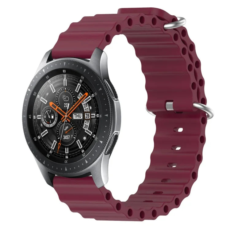 สายรัดข้อมือซิลิโคนสีพื้นสไตล์มหาสมุทร 22mm สำหรับ Samsung Galaxy Watch3 45mm, สำหรับ Samsung Galaxy Watch 46mm, สำหรับ Samsung Gear S3 Classic, สำหรับ Samsung Gear S3 Frontier