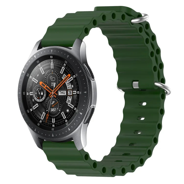 สายรัดข้อมือซิลิโคนสีพื้นสไตล์มหาสมุทร 22mm สำหรับ Samsung Galaxy Watch3 45mm, สำหรับ Samsung Galaxy Watch 46mm, สำหรับ Samsung Gear S3 Classic, สำหรับ Samsung Gear S3 Frontier