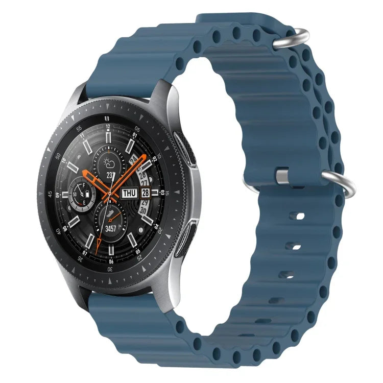 สายรัดข้อมือซิลิโคนสีพื้นสไตล์มหาสมุทร 22mm สำหรับ Samsung Galaxy Watch3 45mm, สำหรับ Samsung Galaxy Watch 46mm, สำหรับ Samsung Gear S3 Classic, สำหรับ Samsung Gear S3 Frontier