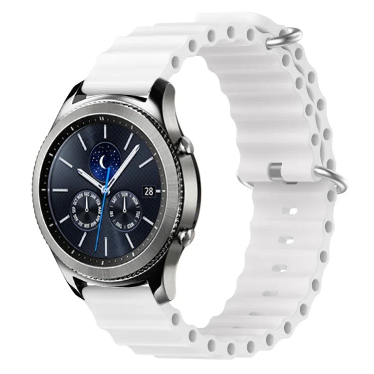 สายรัดข้อมือซิลิโคนสีพื้นสไตล์มหาสมุทร 22mm สำหรับ Samsung Galaxy Watch3 45mm, สำหรับ Samsung Galaxy Watch 46mm, สำหรับ Samsung Gear S3 Classic, สำหรับ Samsung Gear S3 Frontier