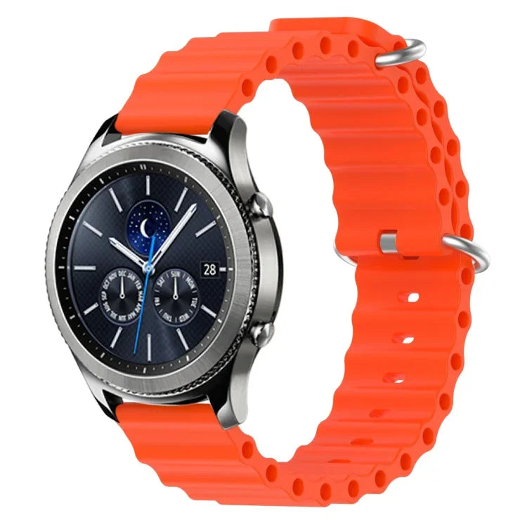 สายรัดข้อมือซิลิโคนสีพื้นสไตล์มหาสมุทร 22mm สำหรับ Samsung Galaxy Watch3 45mm, สำหรับ Samsung Galaxy Watch 46mm, สำหรับ Samsung Gear S3 Classic, สำหรับ Samsung Gear S3 Frontier