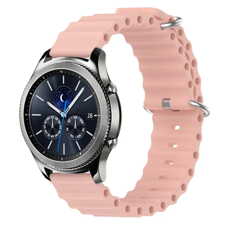 สายรัดข้อมือซิลิโคนสีพื้นสไตล์มหาสมุทร 22mm สำหรับ Samsung Galaxy Watch3 45mm, สำหรับ Samsung Galaxy Watch 46mm, สำหรับ Samsung Gear S3 Classic, สำหรับ Samsung Gear S3 Frontier