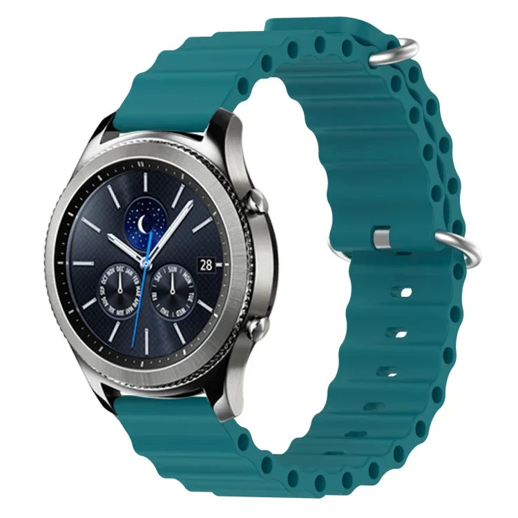 สายรัดข้อมือซิลิโคนสีพื้นสไตล์มหาสมุทร 22mm สำหรับ Samsung Galaxy Watch3 45mm, สำหรับ Samsung Galaxy Watch 46mm, สำหรับ Samsung Gear S3 Classic, สำหรับ Samsung Gear S3 Frontier