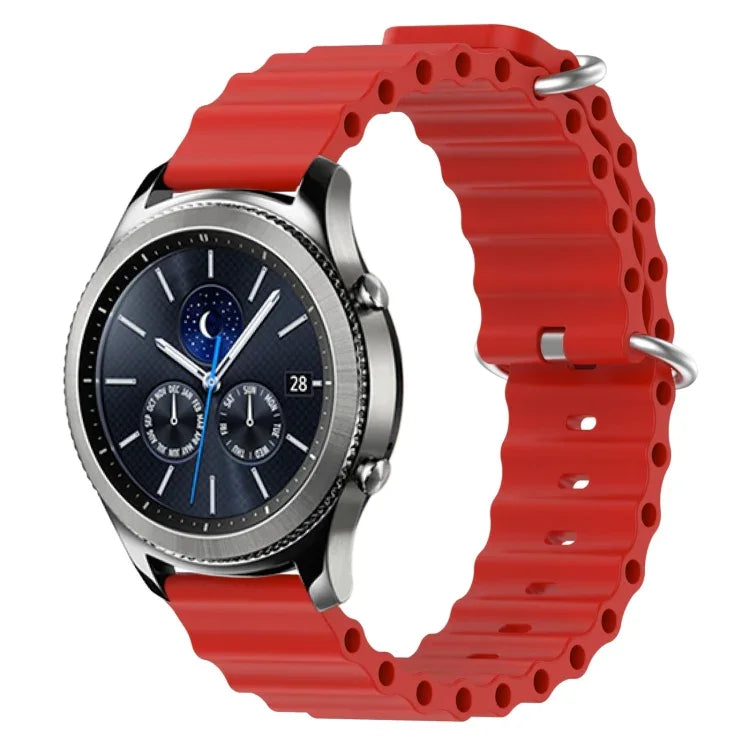 สายรัดข้อมือซิลิโคนสีพื้นสไตล์มหาสมุทร 22mm สำหรับ Samsung Galaxy Watch3 45mm, สำหรับ Samsung Galaxy Watch 46mm, สำหรับ Samsung Gear S3 Classic, สำหรับ Samsung Gear S3 Frontier