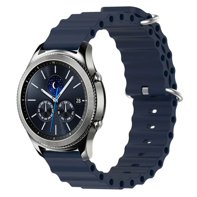 สายรัดข้อมือซิลิโคนสีพื้นสไตล์มหาสมุทร 22mm สำหรับ Samsung Galaxy Watch3 45mm, สำหรับ Samsung Galaxy Watch 46mm, สำหรับ Samsung Gear S3 Classic, สำหรับ Samsung Gear S3 Frontier