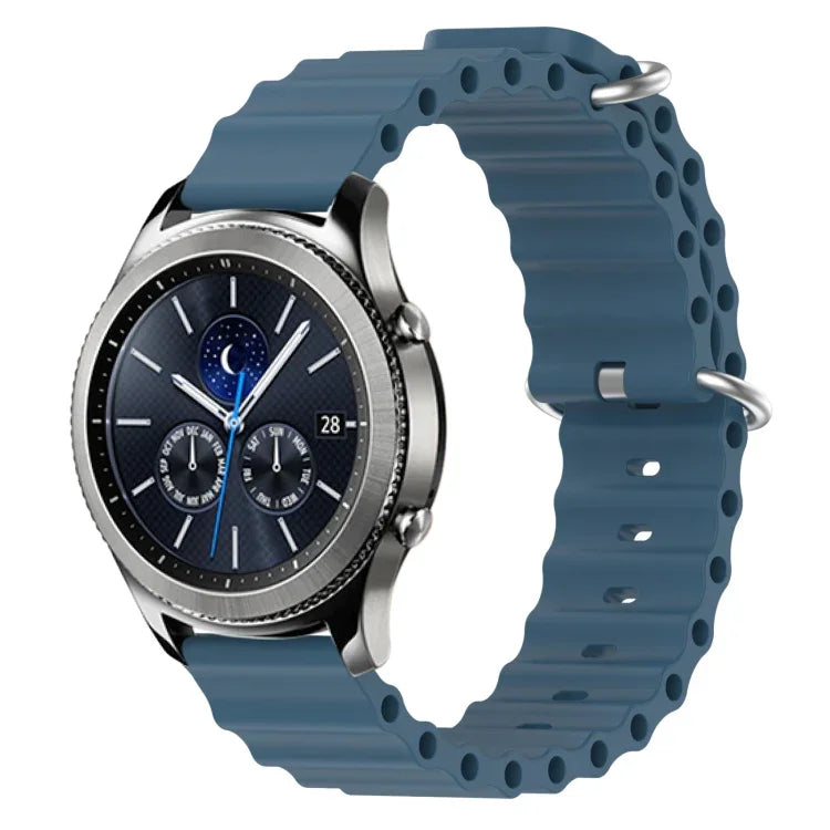 สายรัดข้อมือซิลิโคนสีพื้นสไตล์มหาสมุทร 22mm สำหรับ Samsung Galaxy Watch3 45mm, สำหรับ Samsung Galaxy Watch 46mm, สำหรับ Samsung Gear S3 Classic, สำหรับ Samsung Gear S3 Frontier
