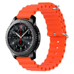 สายรัดข้อมือซิลิโคนสีพื้นสไตล์มหาสมุทร 22mm สำหรับ Samsung Galaxy Watch3 45mm, สำหรับ Samsung Galaxy Watch 46mm, สำหรับ Samsung Gear S3 Classic, สำหรับ Samsung Gear S3 Frontier