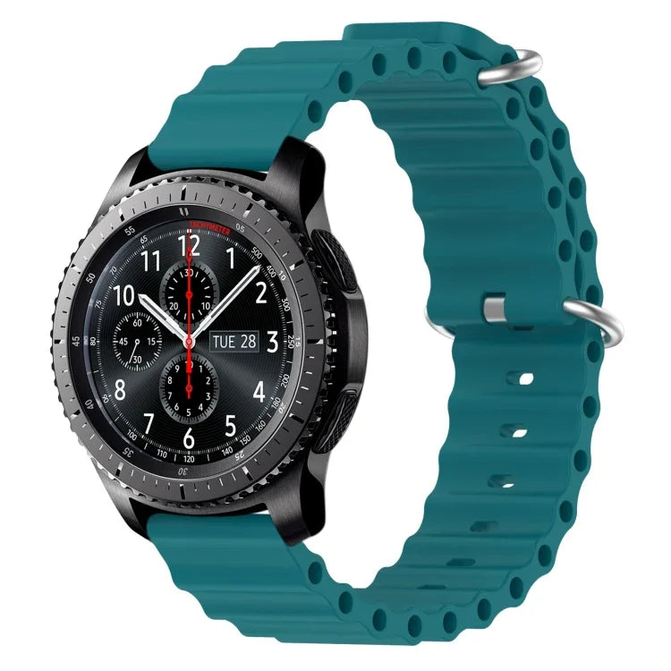 สายรัดข้อมือซิลิโคนสีพื้นสไตล์มหาสมุทร 22mm สำหรับ Samsung Galaxy Watch3 45mm, สำหรับ Samsung Galaxy Watch 46mm, สำหรับ Samsung Gear S3 Classic, สำหรับ Samsung Gear S3 Frontier