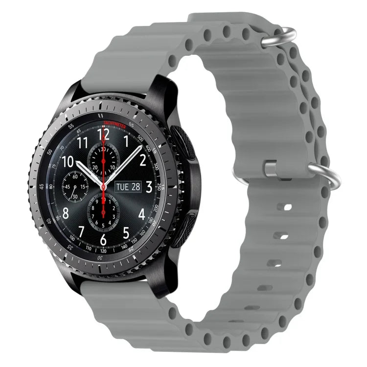 สายรัดข้อมือซิลิโคนสีพื้นสไตล์มหาสมุทร 22mm สำหรับ Samsung Galaxy Watch3 45mm, สำหรับ Samsung Galaxy Watch 46mm, สำหรับ Samsung Gear S3 Classic, สำหรับ Samsung Gear S3 Frontier
