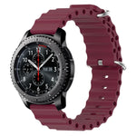 สายรัดข้อมือซิลิโคนสีพื้นสไตล์มหาสมุทร 22mm สำหรับ Samsung Galaxy Watch3 45mm, สำหรับ Samsung Galaxy Watch 46mm, สำหรับ Samsung Gear S3 Classic, สำหรับ Samsung Gear S3 Frontier