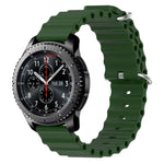 สายรัดข้อมือซิลิโคนสีพื้นสไตล์มหาสมุทร 22mm สำหรับ Samsung Galaxy Watch3 45mm, สำหรับ Samsung Galaxy Watch 46mm, สำหรับ Samsung Gear S3 Classic, สำหรับ Samsung Gear S3 Frontier