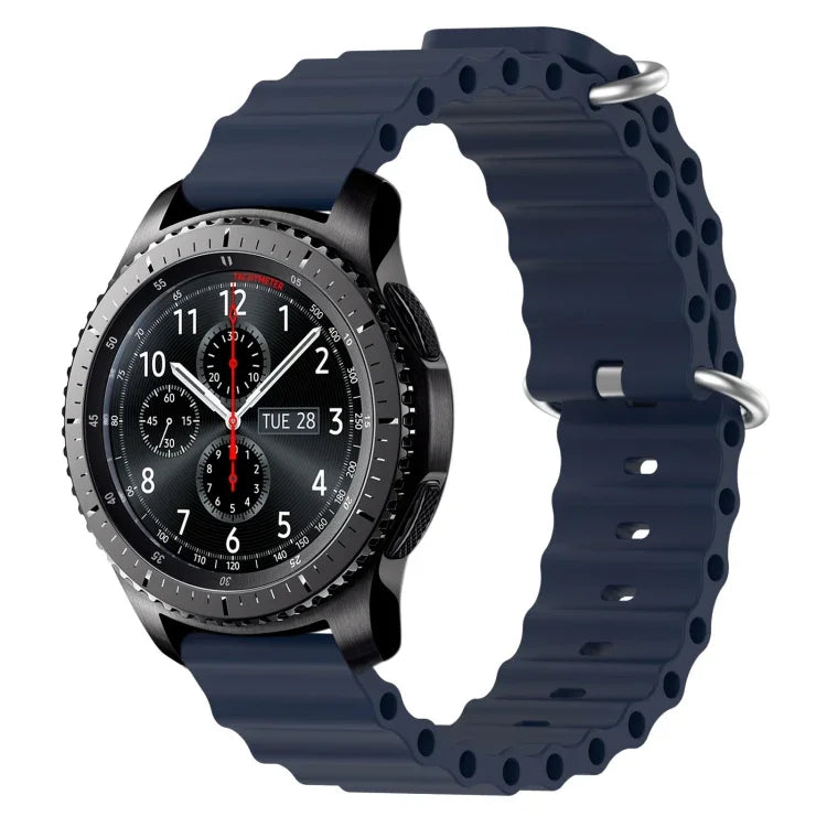 สายรัดข้อมือซิลิโคนสีพื้นสไตล์มหาสมุทร 22mm สำหรับ Samsung Galaxy Watch3 45mm, สำหรับ Samsung Galaxy Watch 46mm, สำหรับ Samsung Gear S3 Classic, สำหรับ Samsung Gear S3 Frontier