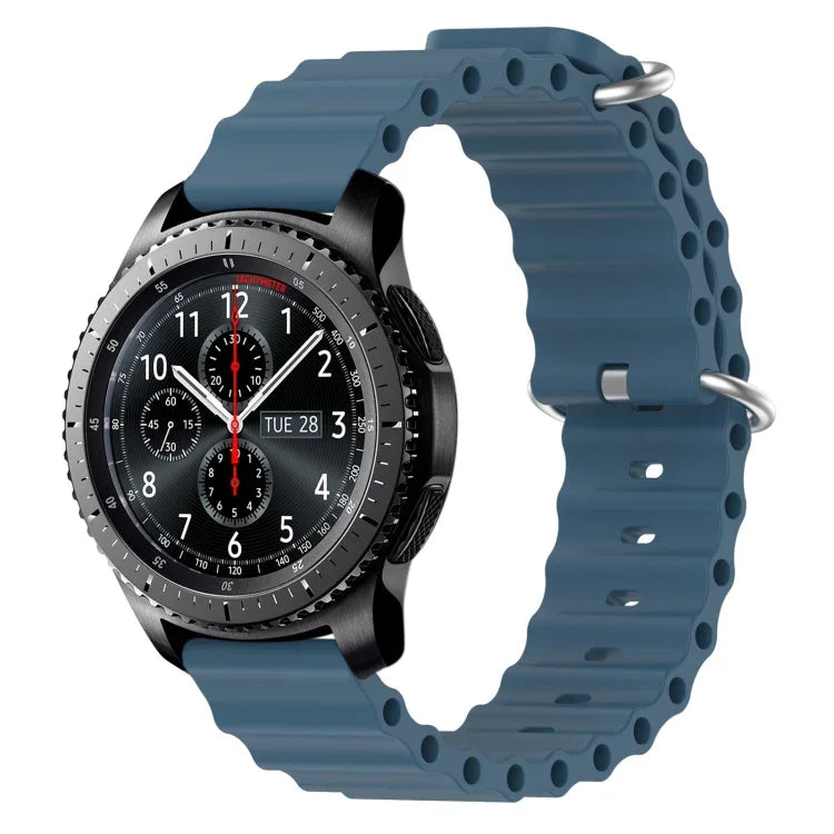 สายรัดข้อมือซิลิโคนสีพื้นสไตล์มหาสมุทร 22mm สำหรับ Samsung Galaxy Watch3 45mm, สำหรับ Samsung Galaxy Watch 46mm, สำหรับ Samsung Gear S3 Classic, สำหรับ Samsung Gear S3 Frontier