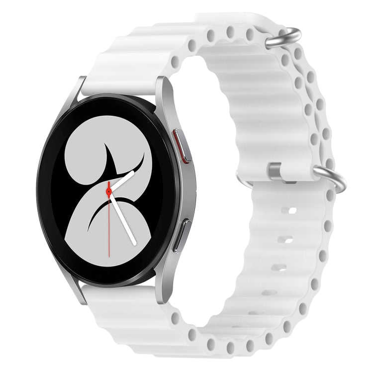 สายซิลิโคนสีทึบสไตล์โอเชียนขนาด 20 มม. สำหรับ Samsung Galaxy Watch 4 40 มม. สำหรับ Samsung Galaxy Watch 4 Classic 42 มม. สำหรับ Samsung Galaxy Watch 4 Classic 46 มม. สำหรับ Samsung Galaxy Watch Active 2 40 มม.