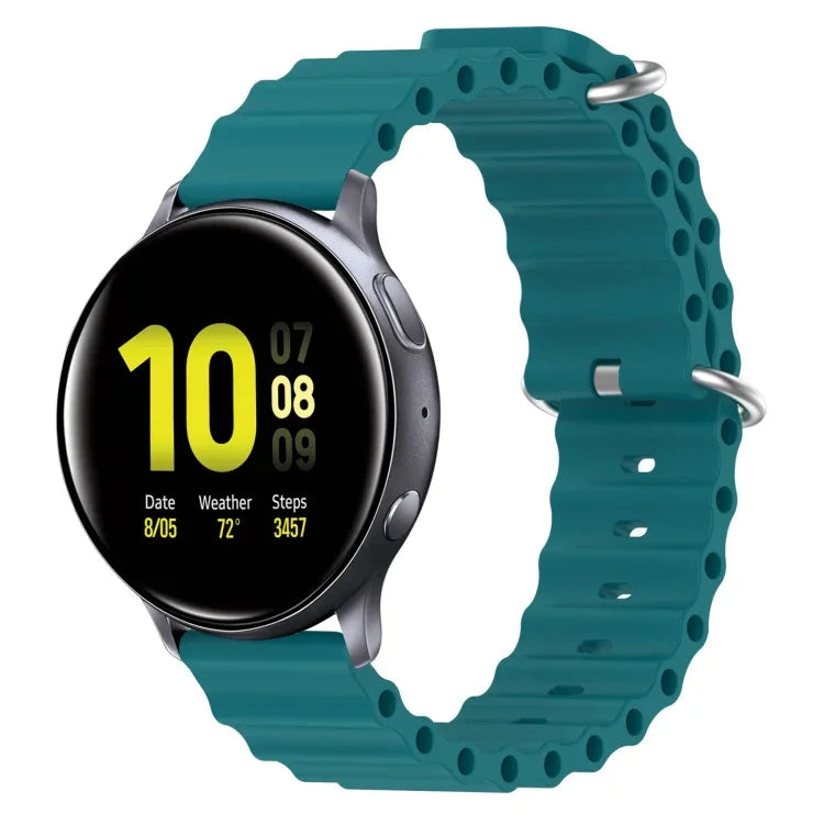 สายรัดนาฬิกาซิลิโคนสีเรียบสไตล์โอเชียน 20mm สำหรับ Samsung Galaxy Watch Active 2 44mm, สำหรับ Samsung Galaxy Watch 42mm