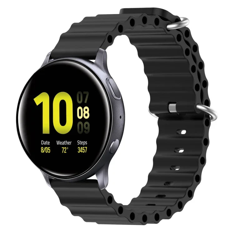 สายรัดนาฬิกาซิลิโคนสีเรียบสไตล์โอเชียน 20mm สำหรับ Samsung Galaxy Watch Active 2 44mm, สำหรับ Samsung Galaxy Watch 42mm
