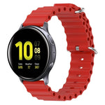 สายรัดนาฬิกาซิลิโคนสีเรียบสไตล์โอเชียน 20mm สำหรับ Samsung Galaxy Watch Active 2 44mm, สำหรับ Samsung Galaxy Watch 42mm