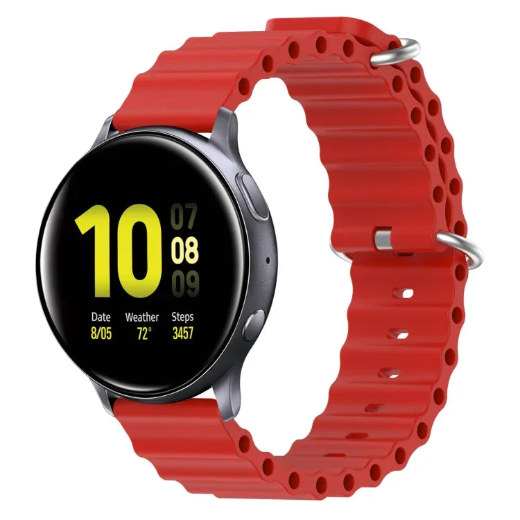สายรัดนาฬิกาซิลิโคนสีเรียบสไตล์โอเชียน 20mm สำหรับ Samsung Galaxy Watch Active 2 44mm, สำหรับ Samsung Galaxy Watch 42mm